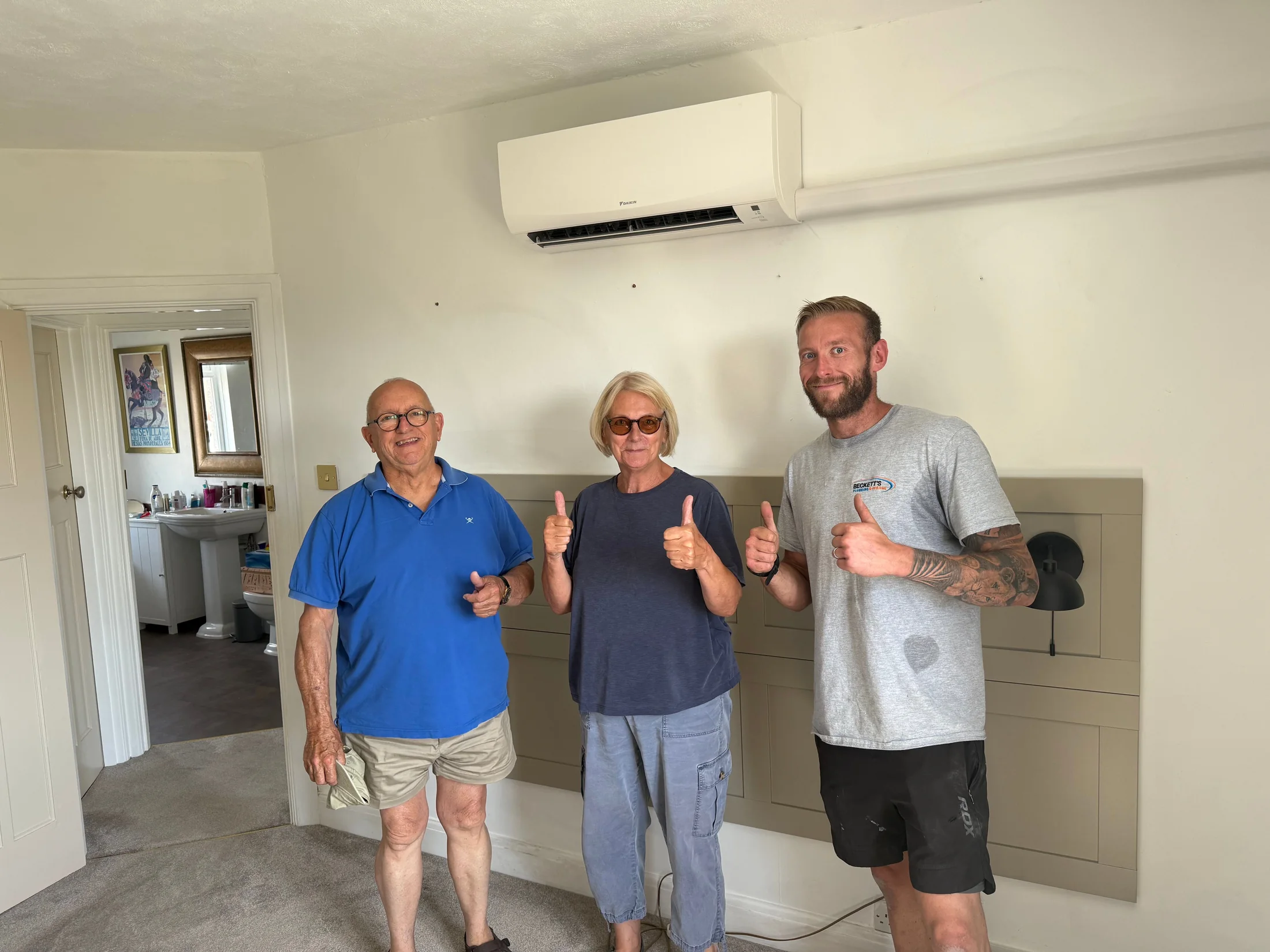 Happy customer after an installation by Becketts Plumbing & Heating