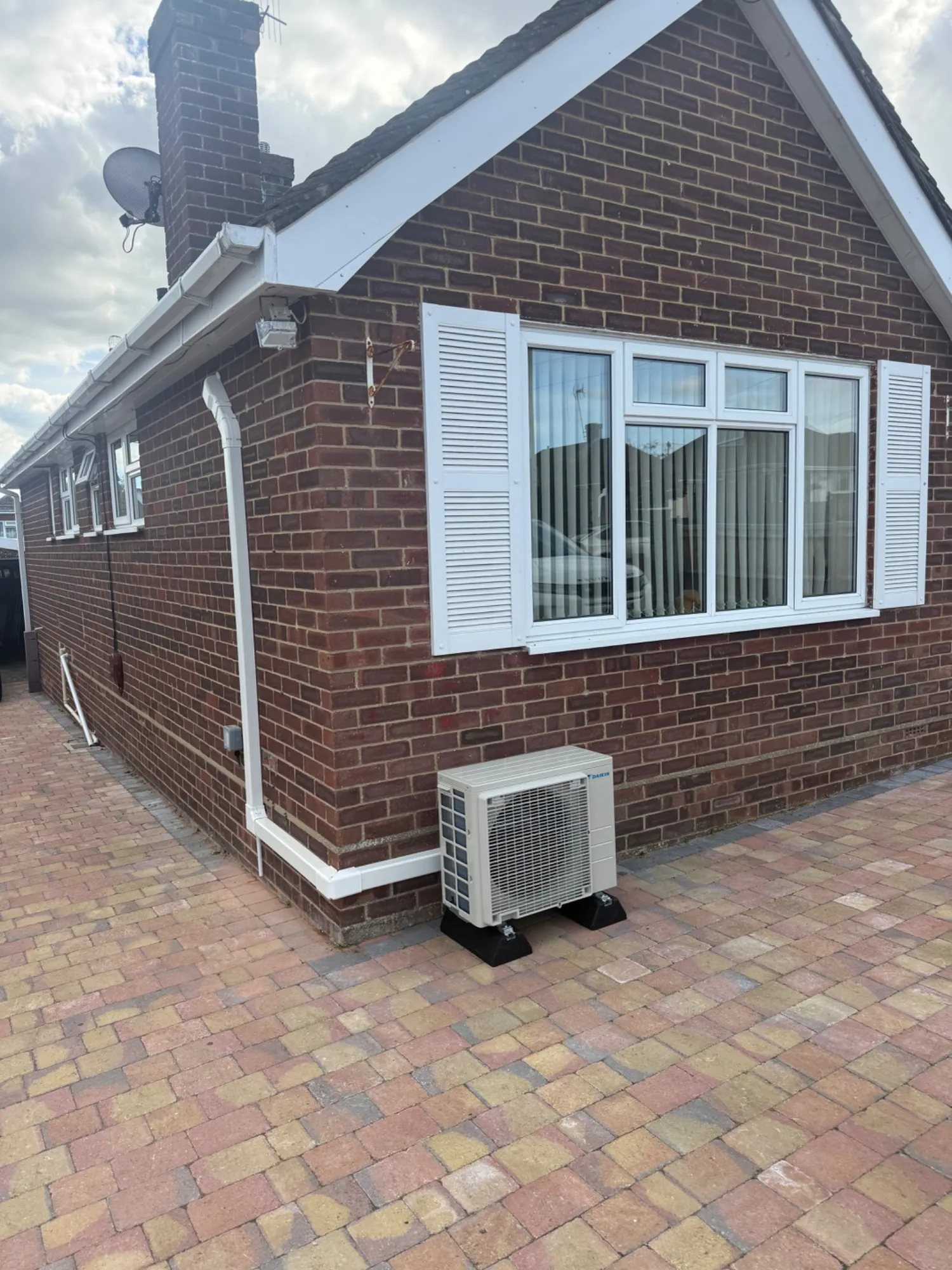 Outdoor air conditioning unit at a home in Hythe, Southampton