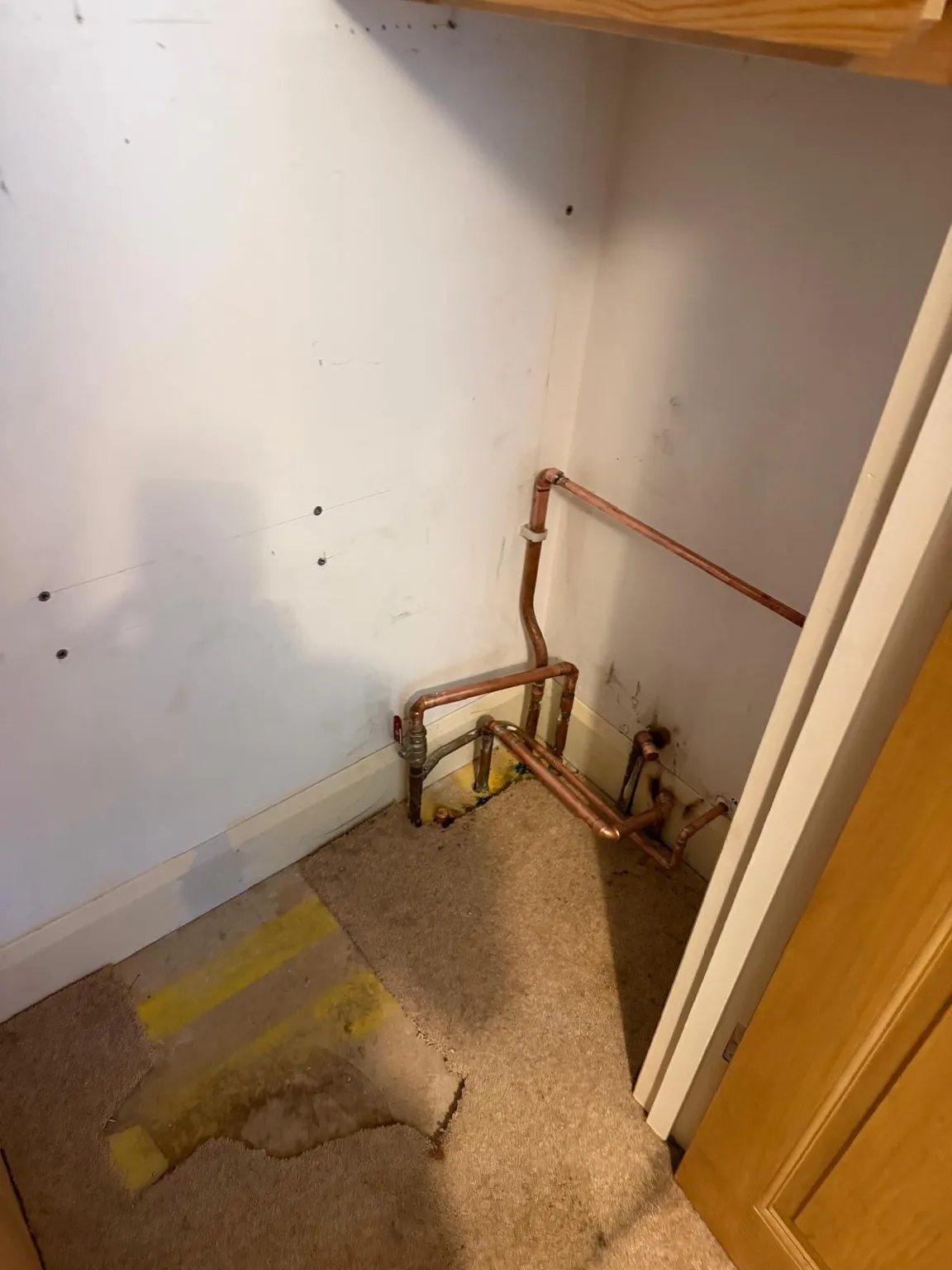 Work in progress on a combi boiler conversion in Hedge End