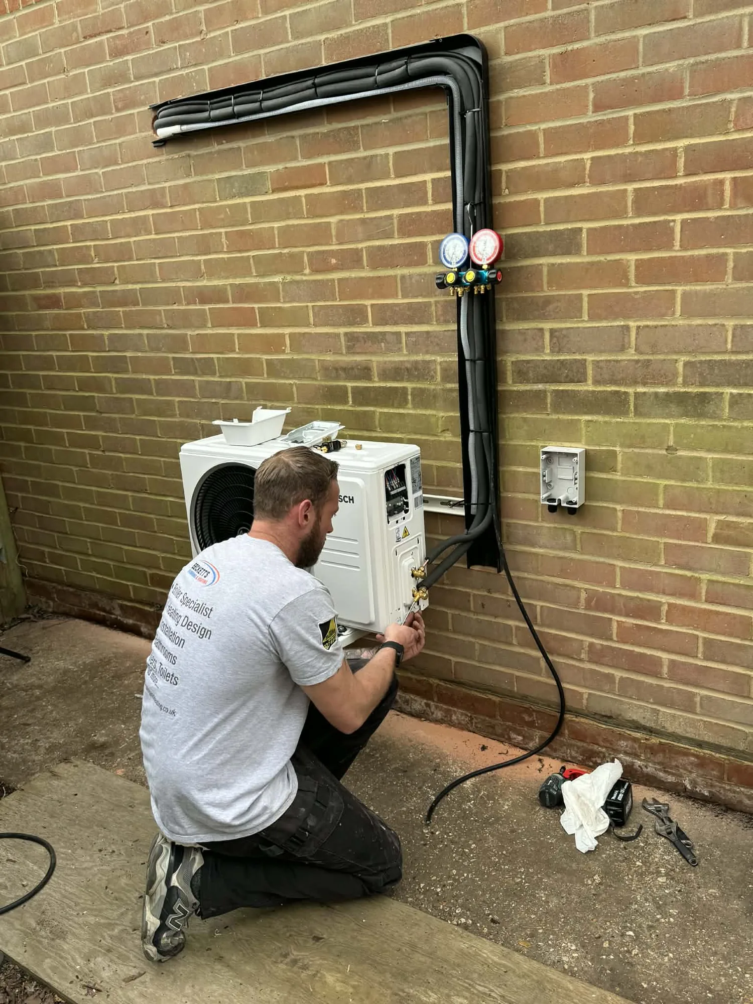 Completed air conditioning installation
