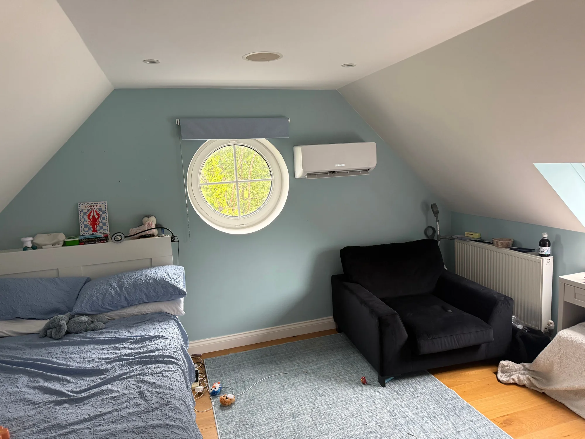 Air conditioning fitted in a loft bedroom in Romsey