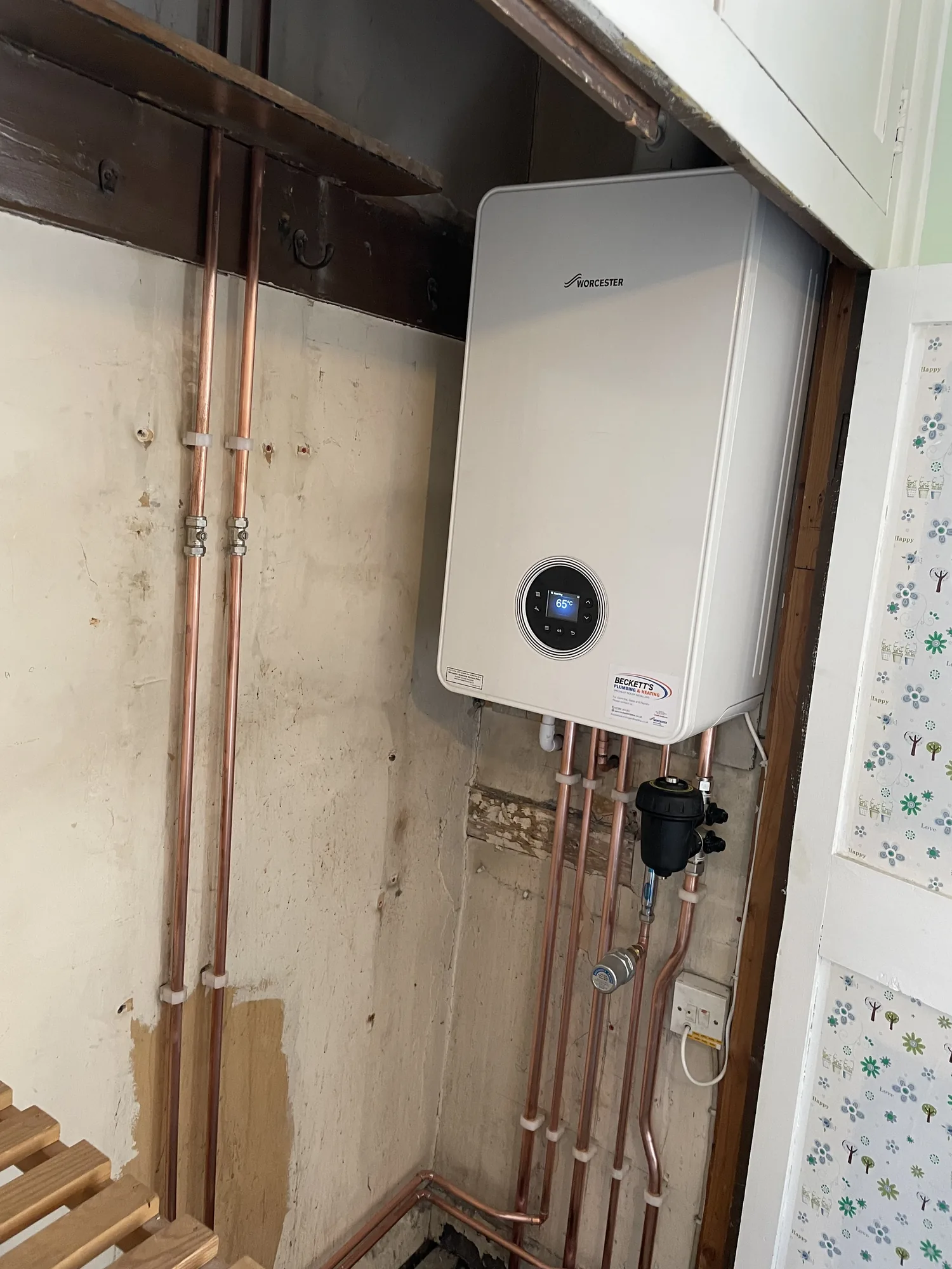 Neatly pipework on a new boiler install in Hampshire
