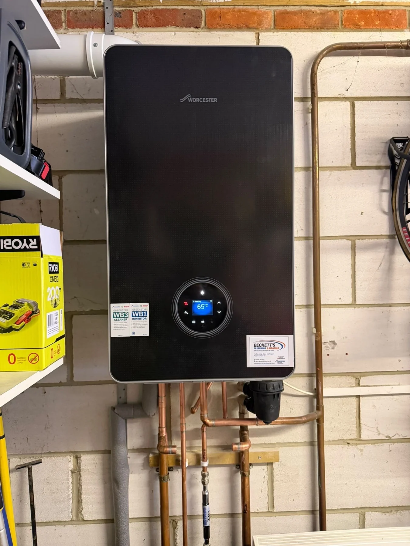 New Worcester Bosch boiler fitted with tidy pipework
